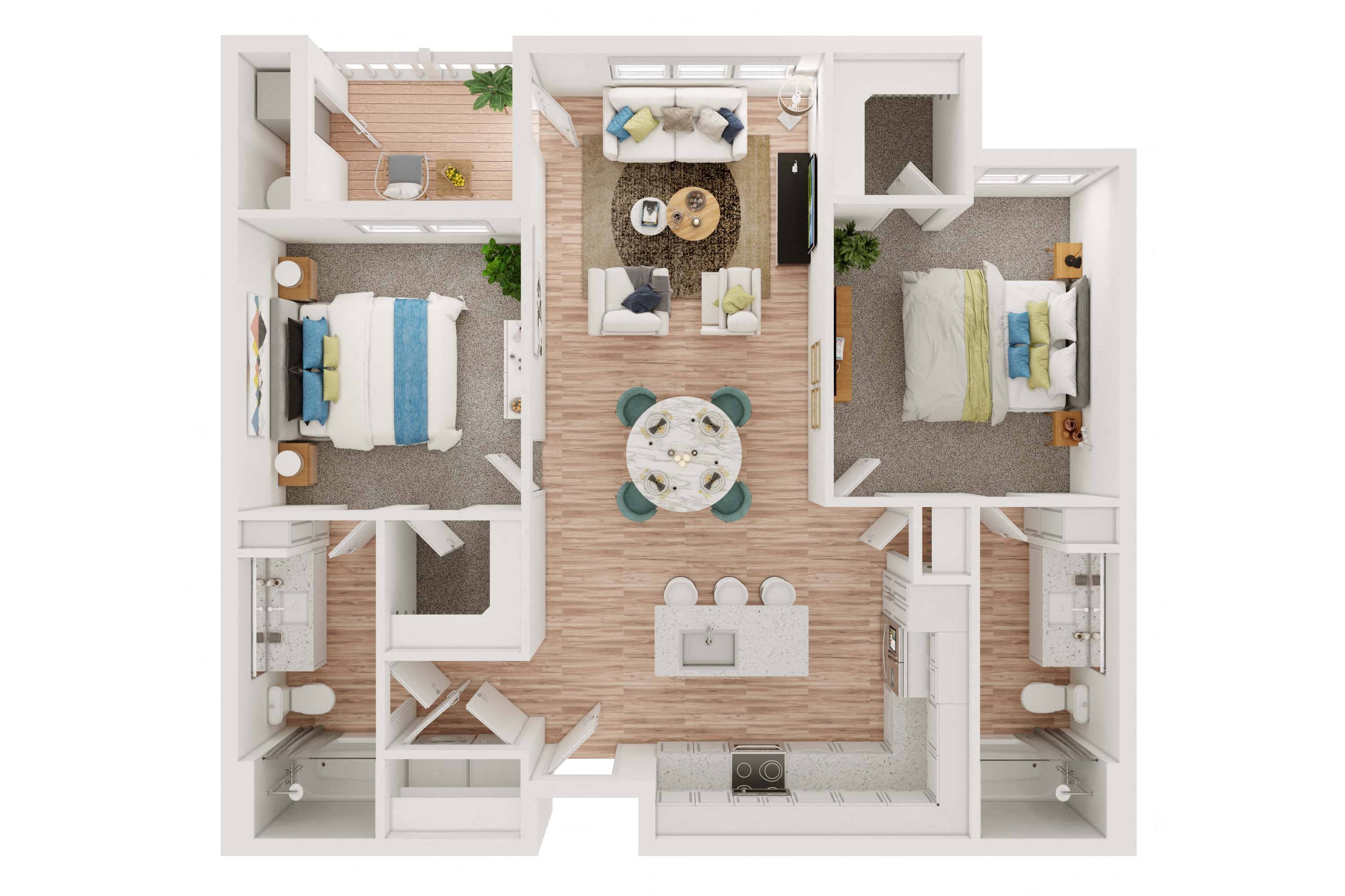B2-A 1060 1060 floor plan