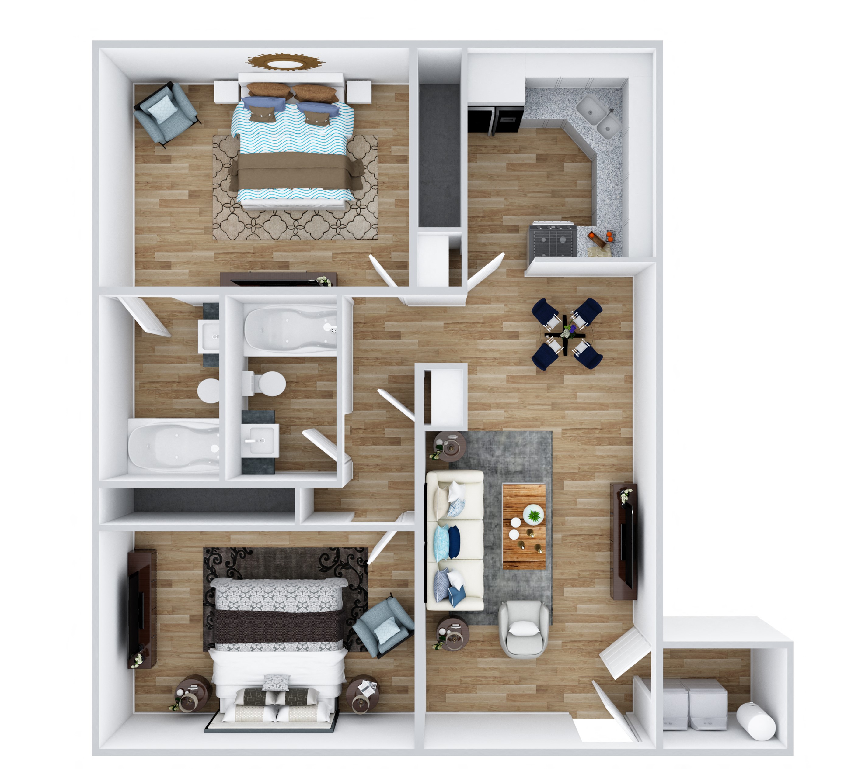 2 Bed, 2 Bath Renovated 192 192 floor plan