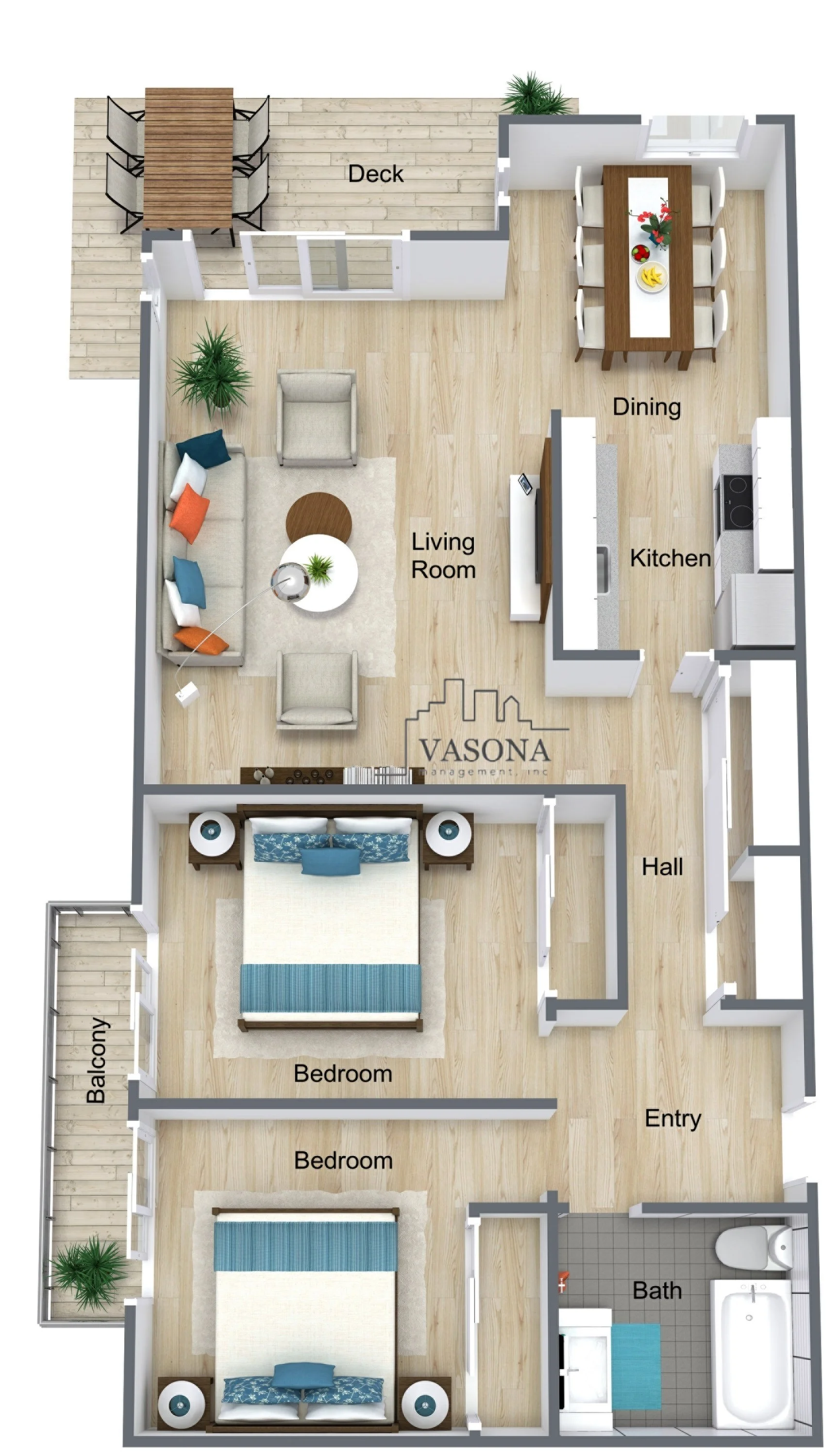 2 Bedroom Type A 50-1G 50-1G floor plan
