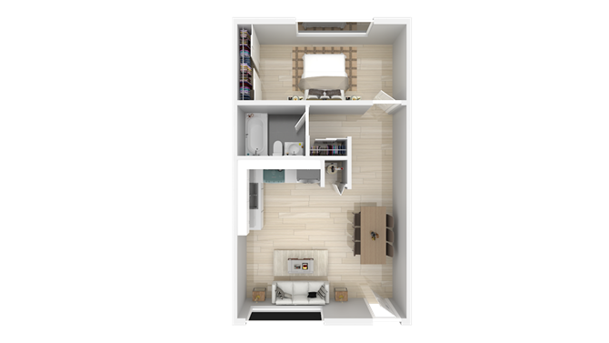 One Bedroom One Bath 214E 214E floor plan