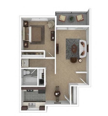 One Bedroom One Bath 10C 10C floor plan