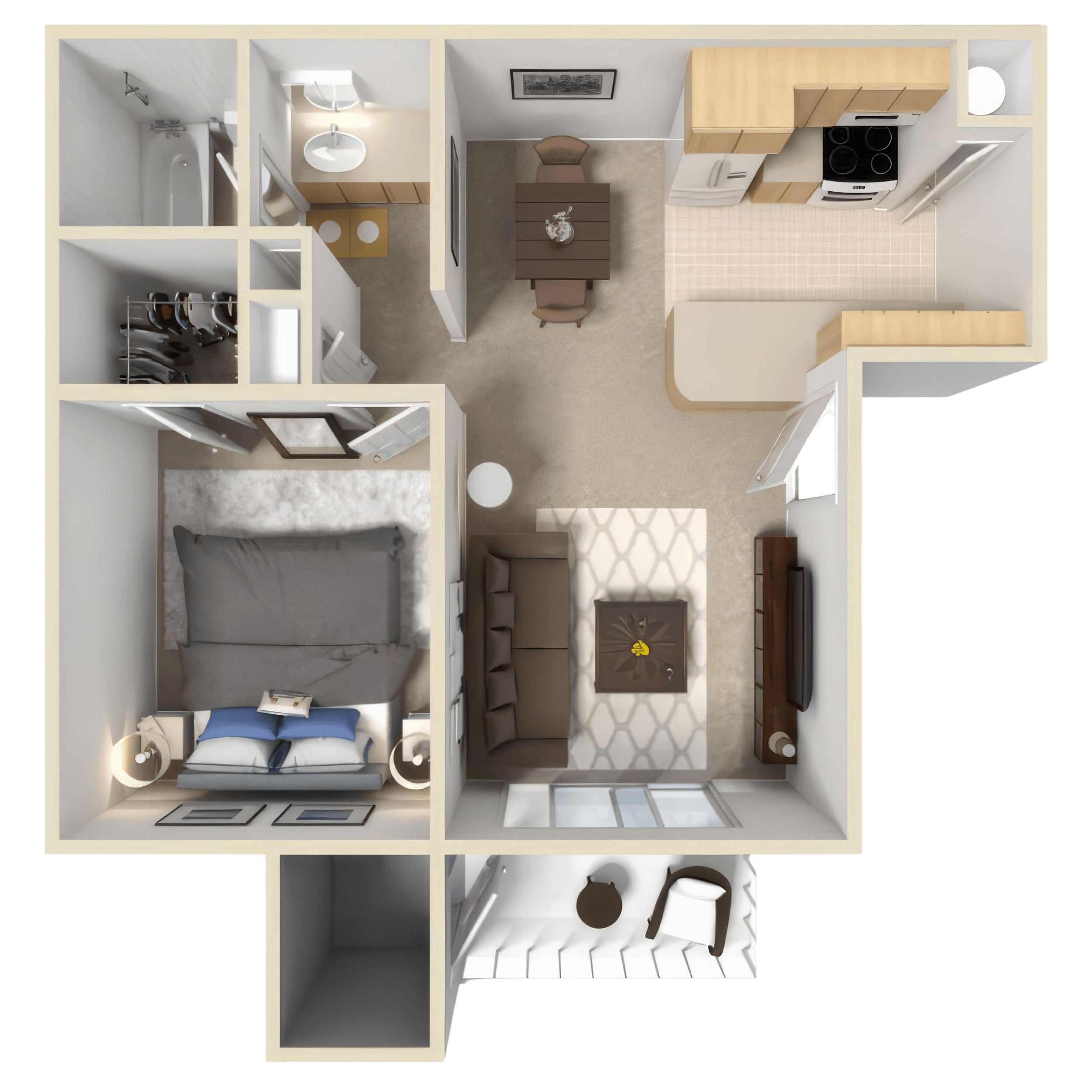 One Bedroom 255 255 floor plan