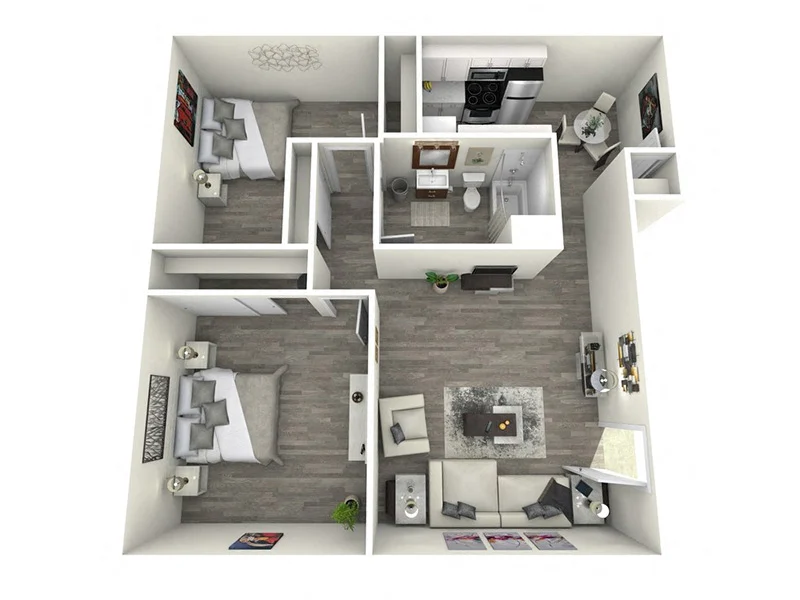 2 Bedrooms, 1 Bath 150 150 floor plan
