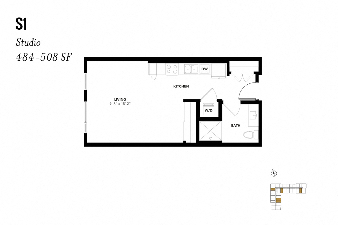Studio S1 1404 1404 floor plan