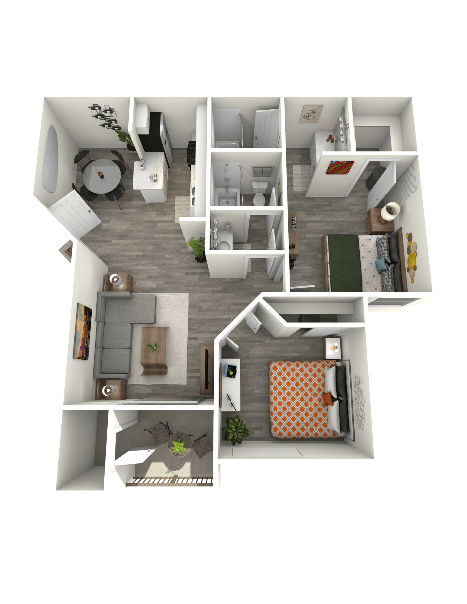 Two Bedroom, Two Baths 2094 2094 floor plan