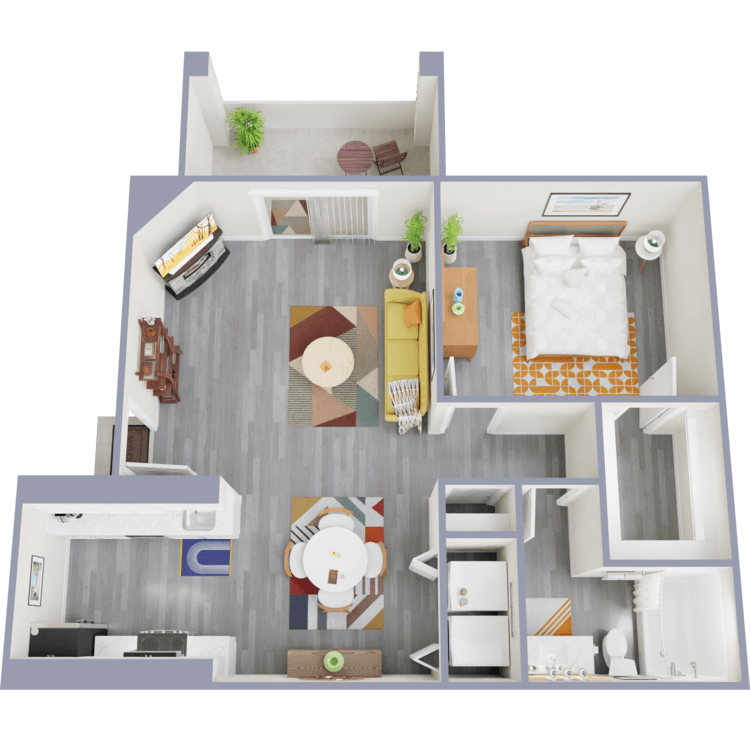 One Bedroom, One Bath 2056 2056 floor plan