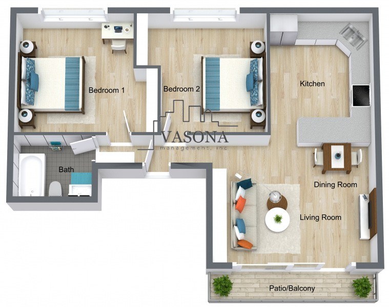 Amador Heights 2 Bedroom A-16 A-16 floor plan