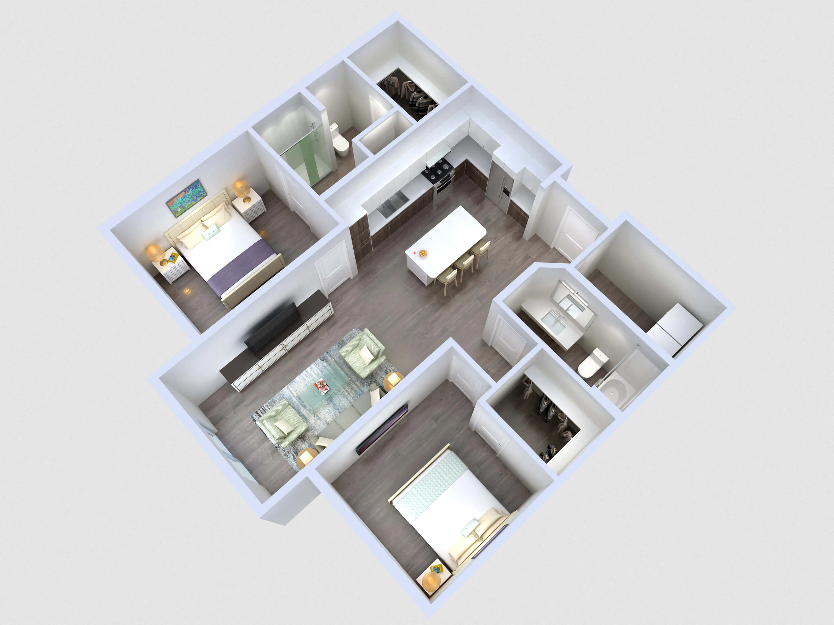 B3: 2 Bed 2 Bath 376 376 floor plan