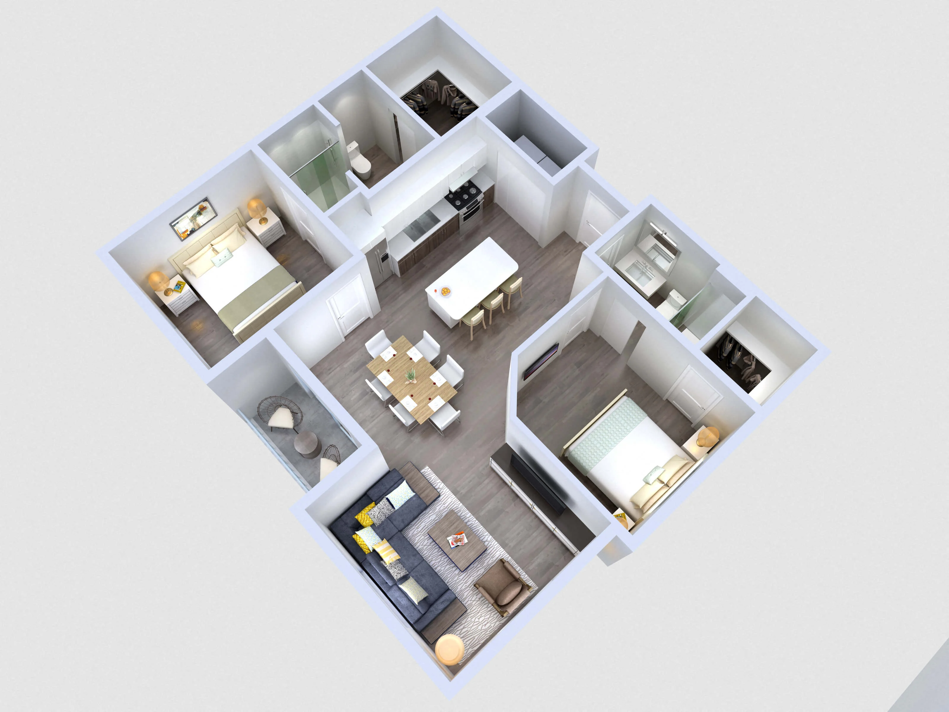 B1: 2 Bed 2 Bath 431 431 floor plan