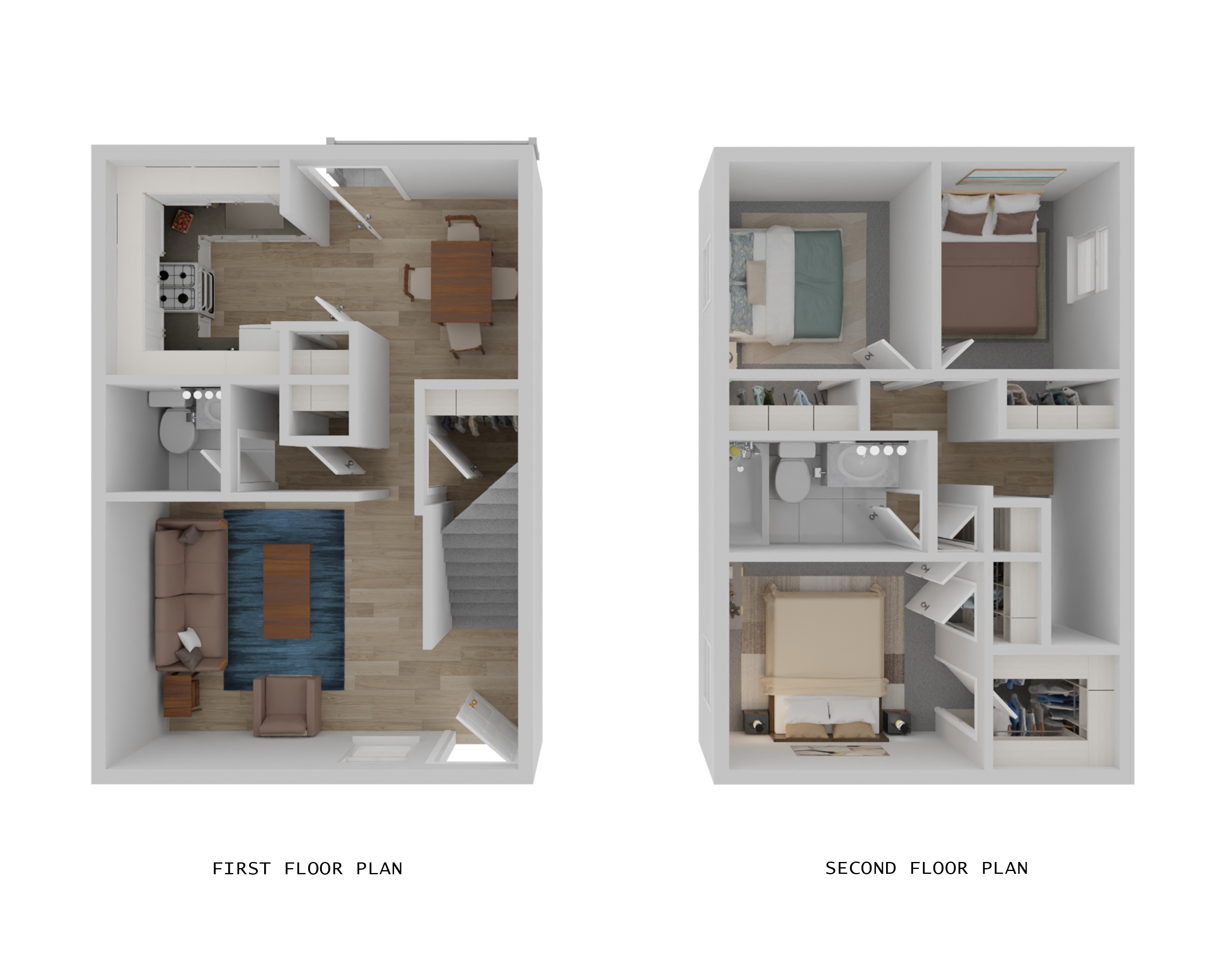 3 x1.5 Apartment Townhome Style - Classic 509 509 floor plan