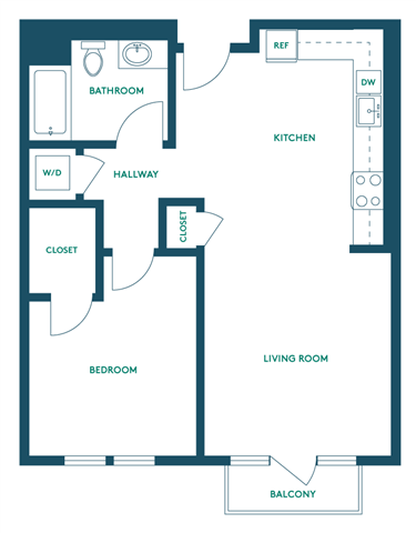 1Bed/1Bath E - Signature 202 202 floor plan