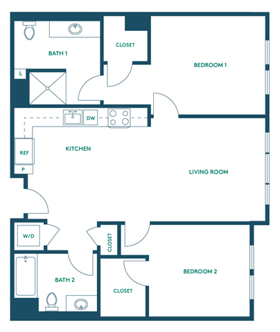 2Bed/2Bath C - Signature 207 207 floor plan