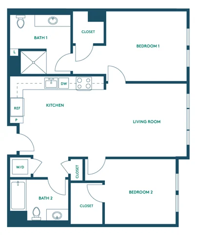 2Bed/2Bath C - Signature 255 255 floor plan