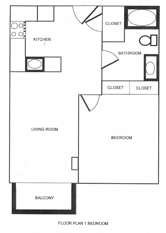 1 Bedroom 1 Bath 015 015 floor plan