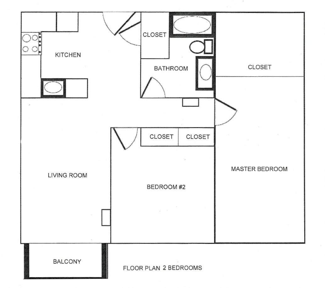 2 Bedroom 1 Bath 037 037 floor plan