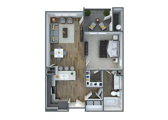 A1: 1 Bed 1 Bath 1048 1048 floor plan