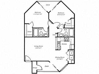 2B 1088 1088 floor plan