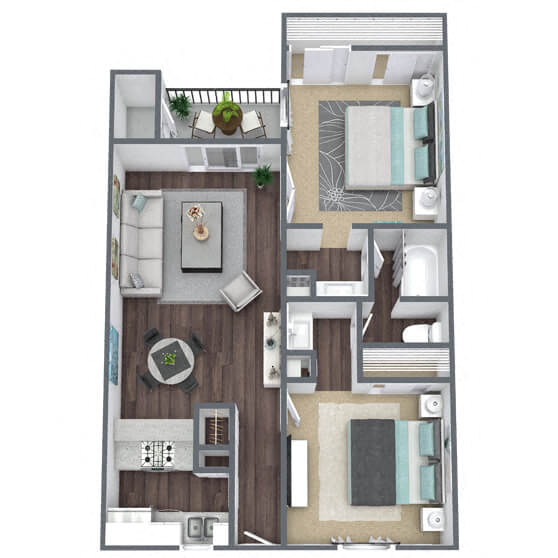 B1: 2 Bed 1 Bath C003 C003 floor plan