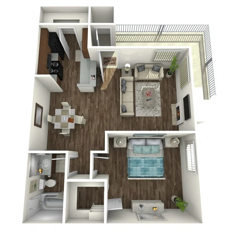 One Bedroom B 102 102 floor plan