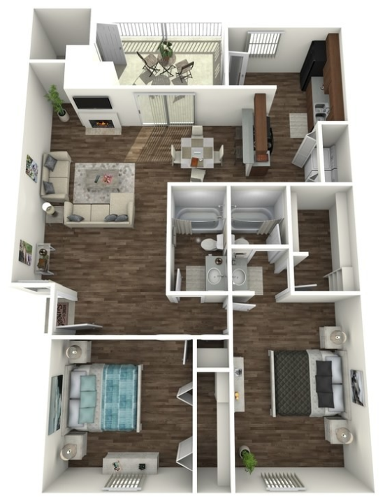 Two Bedroom B 138 138 floor plan