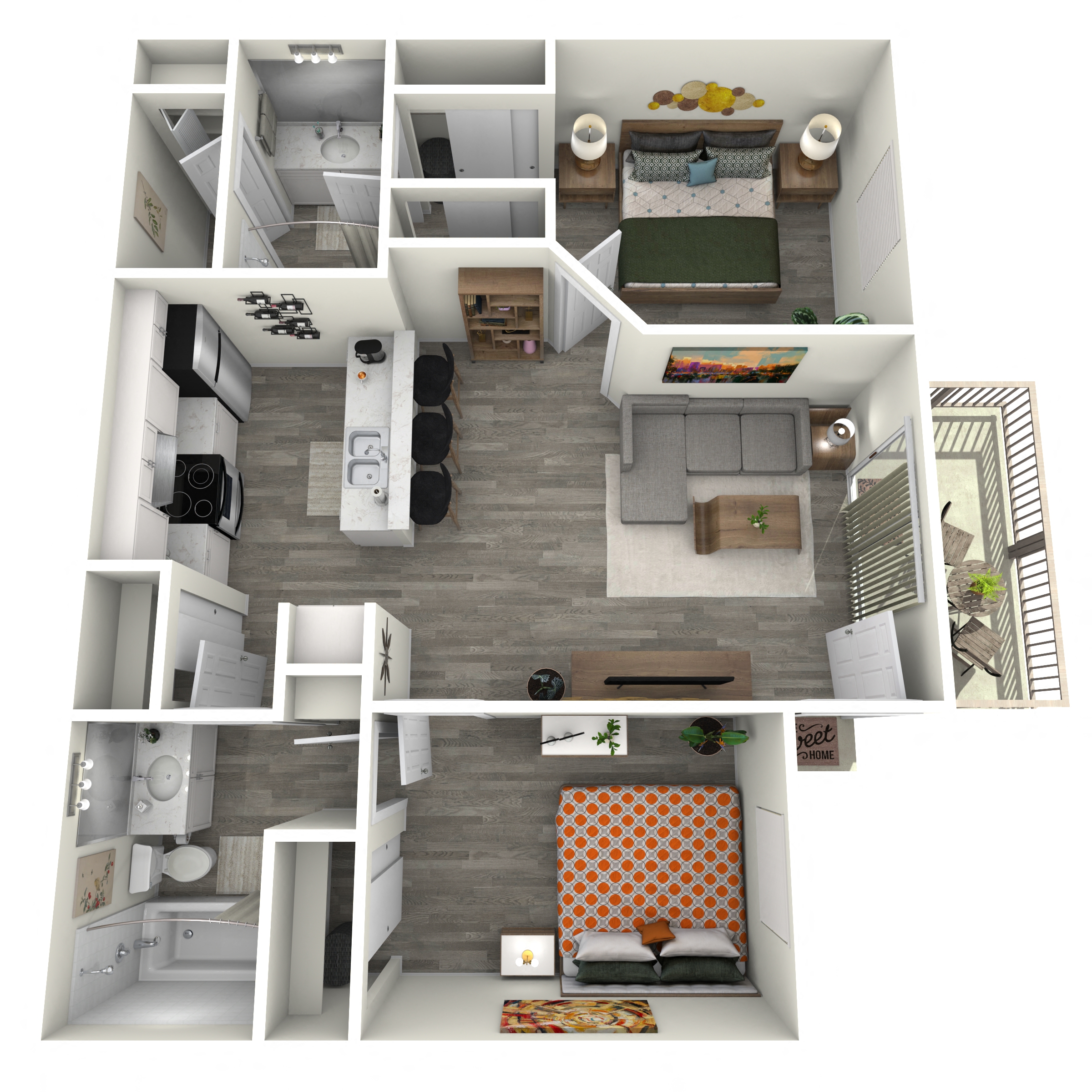 Two Bedroom Two Bath 1138 1138 floor plan