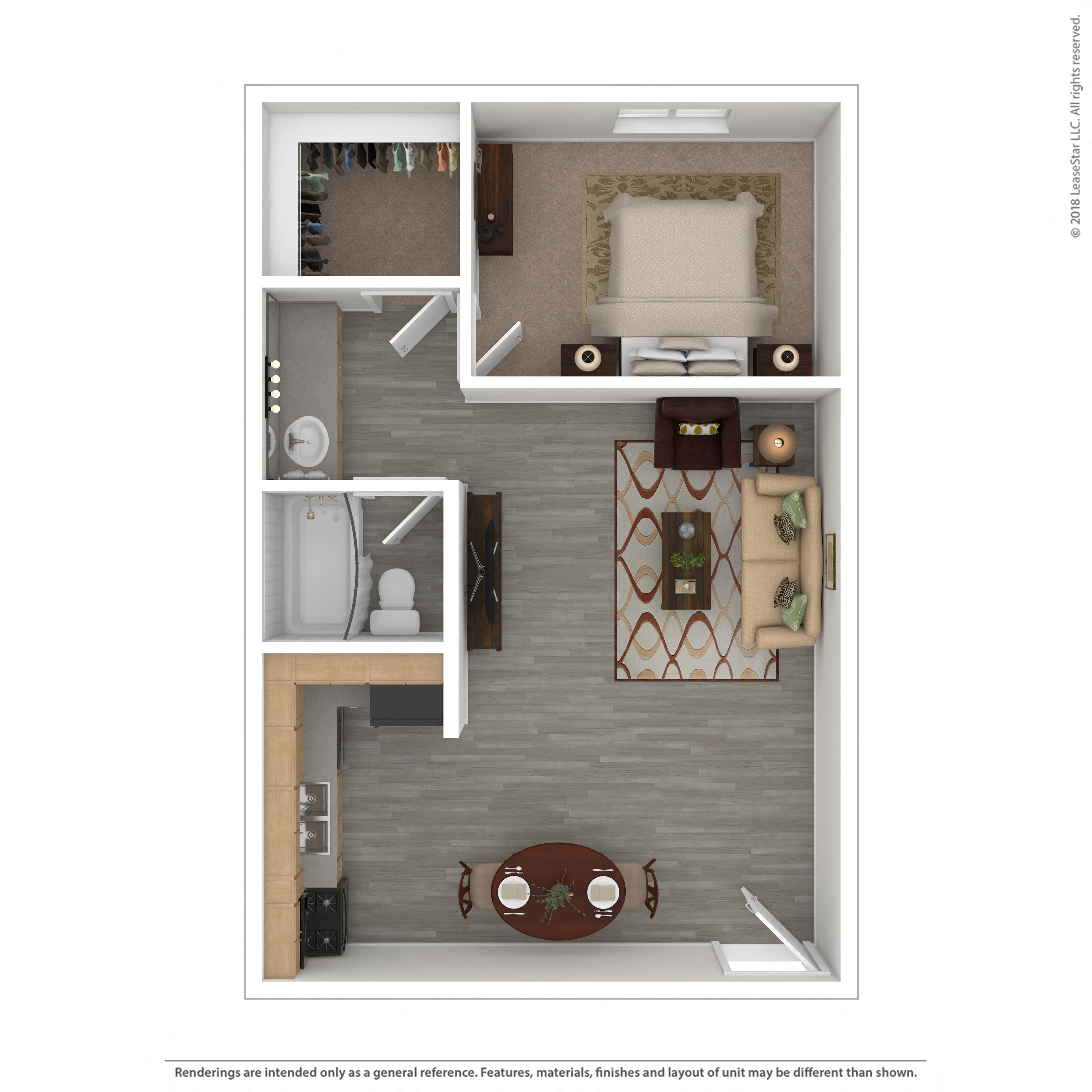 One Bedroom West - Classic 52W 52W floor plan