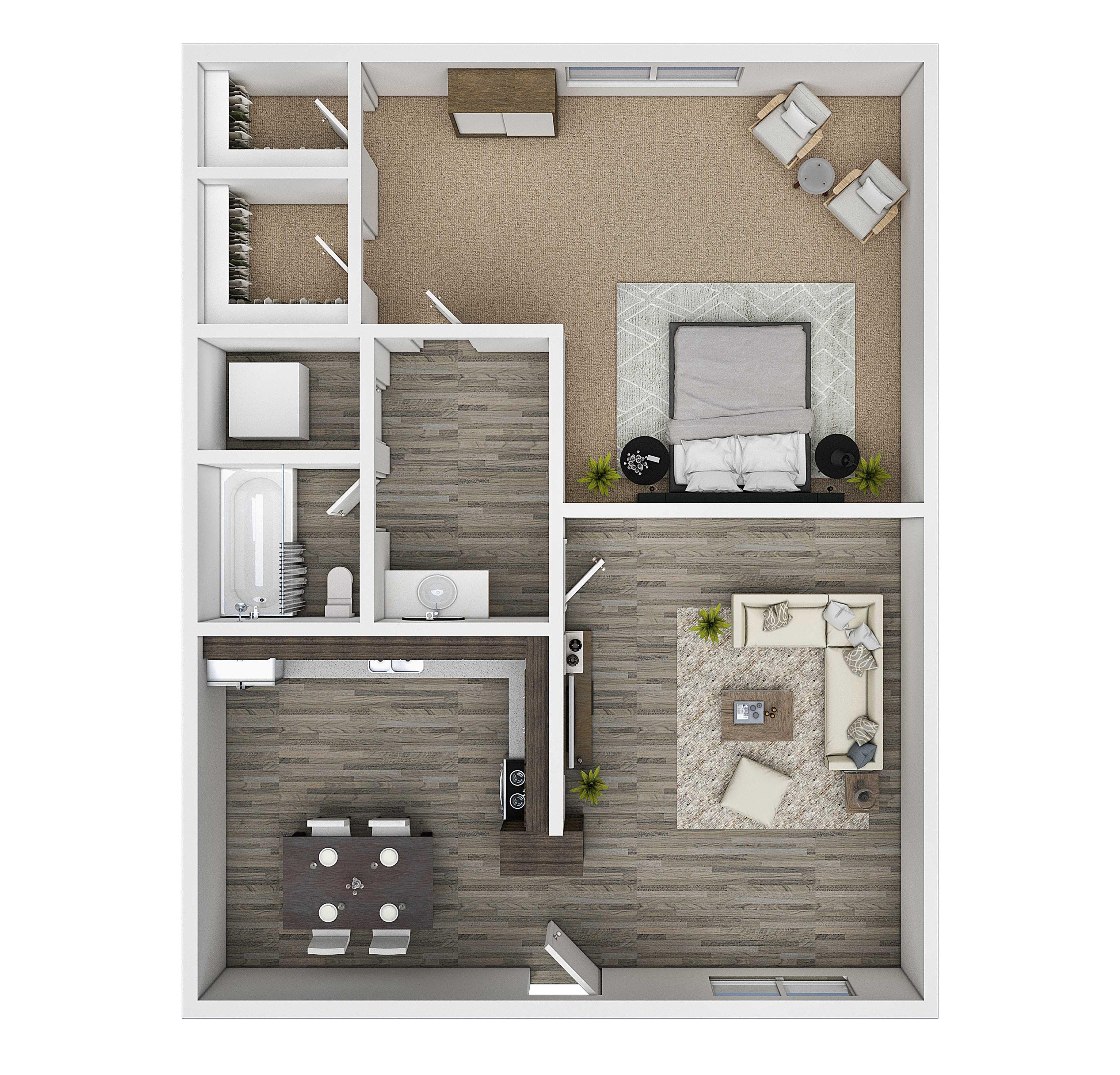 One Bedroom East - Classic 40E 40E floor plan