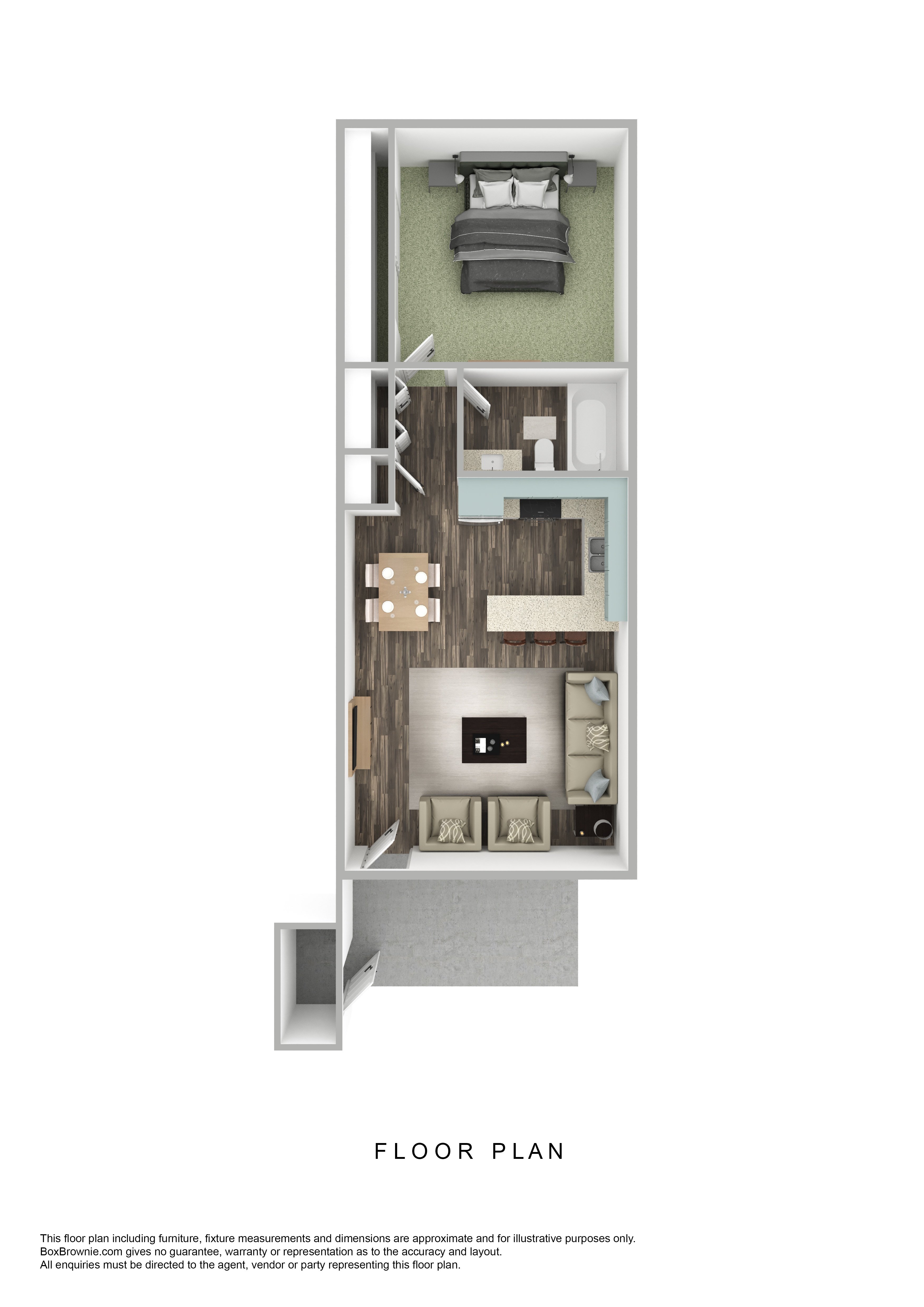 One Bedroom One Bath 287 287 floor plan