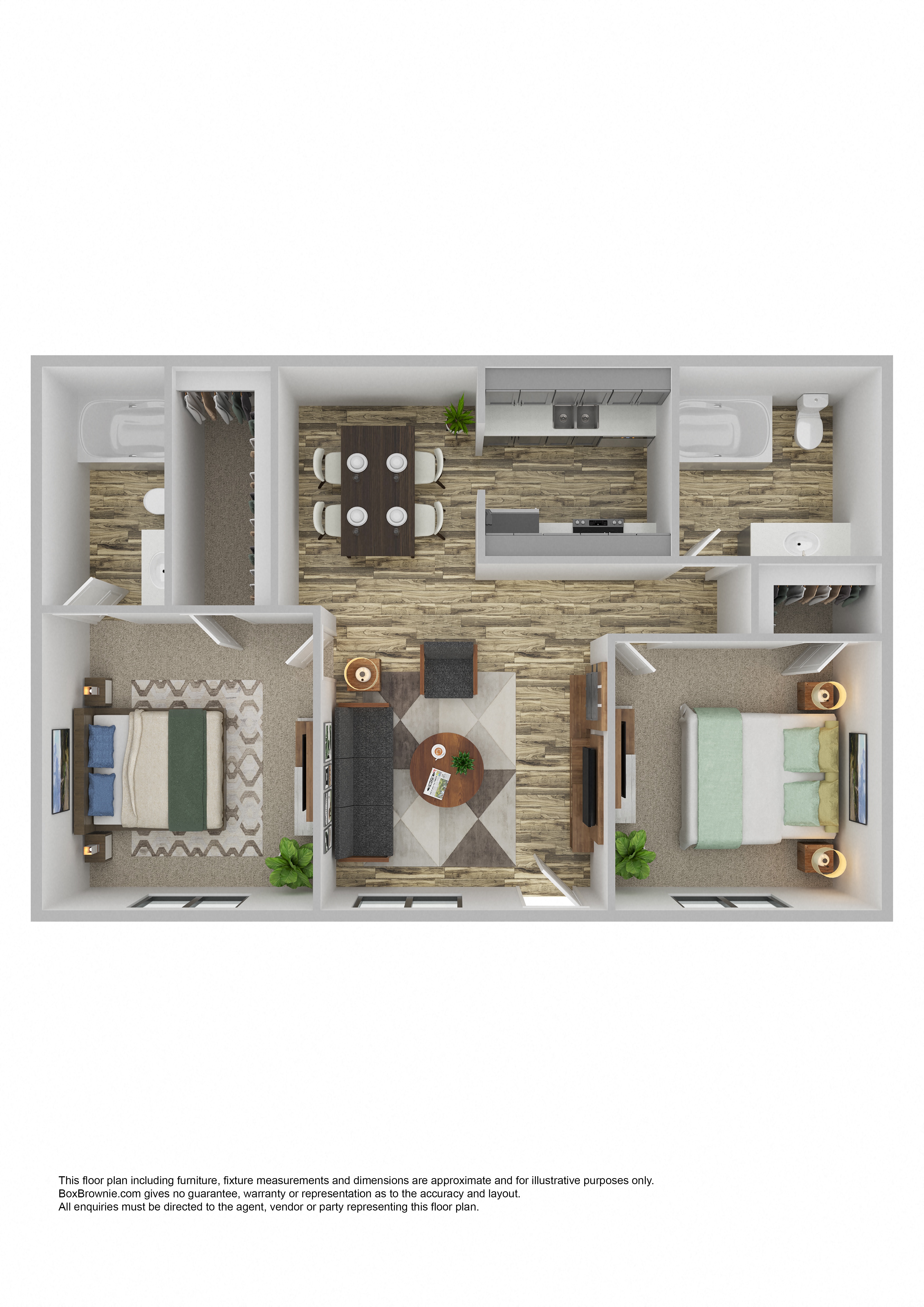 Two Bedroom Two Bath Classic 0142 0142 floor plan