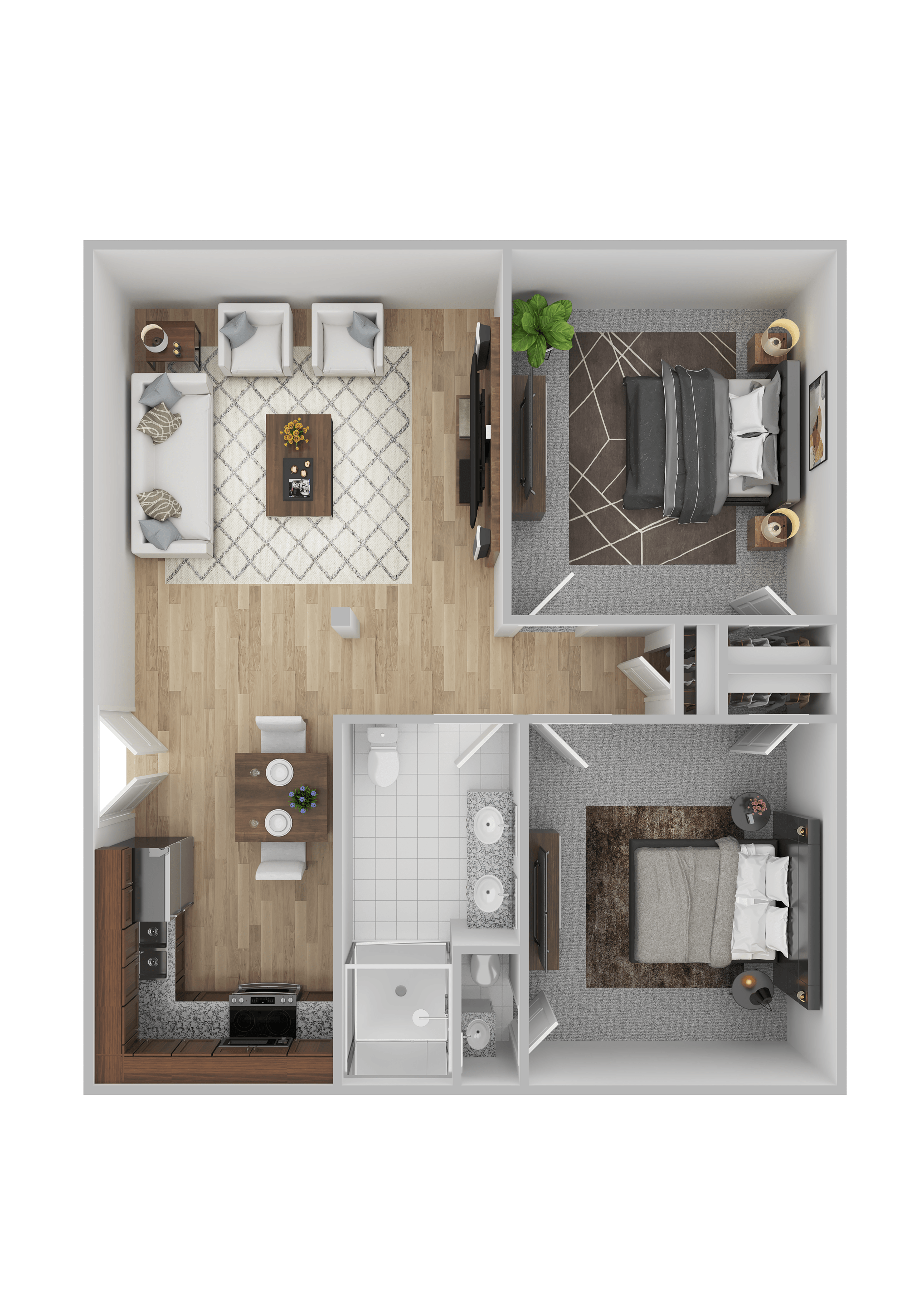 Two Bedroom B 1050 1050 floor plan