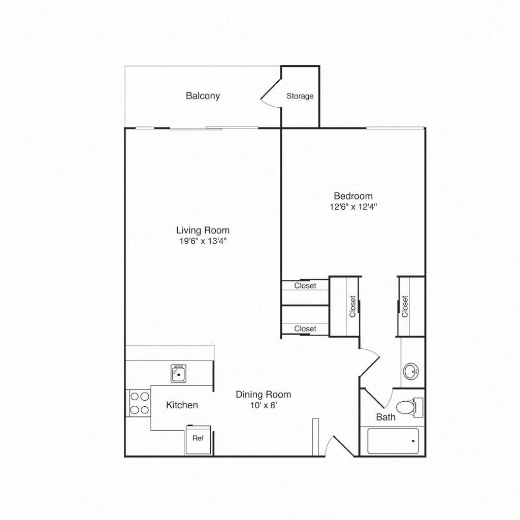 1x1 Partial Reno A-116 A-116 floor plan
