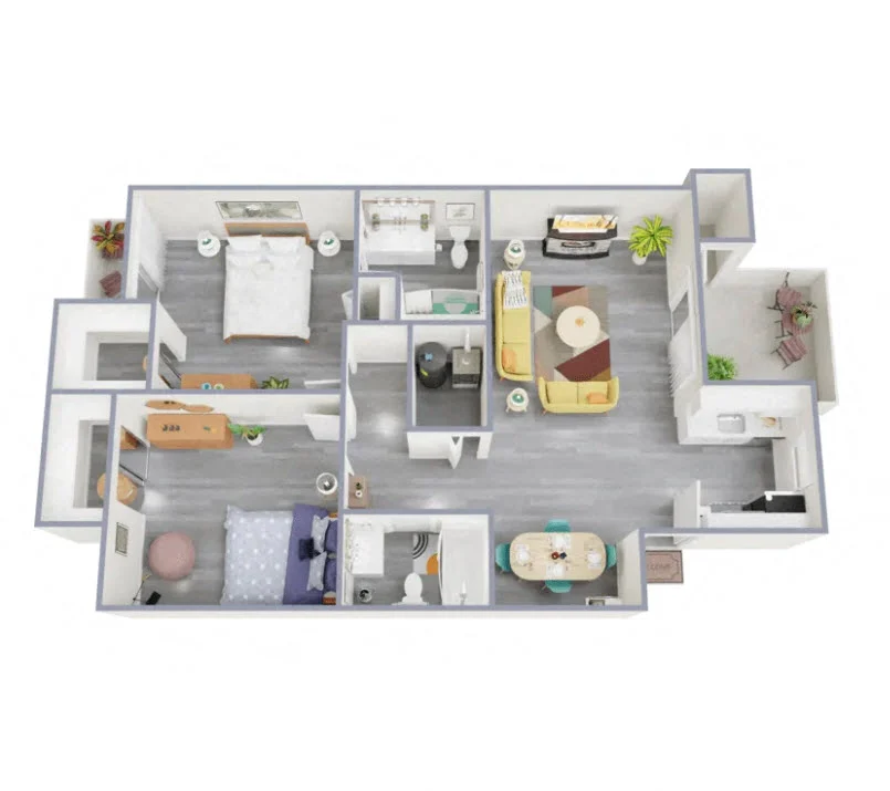 Two Bedroom, Two Bath 2039N 2039N floor plan