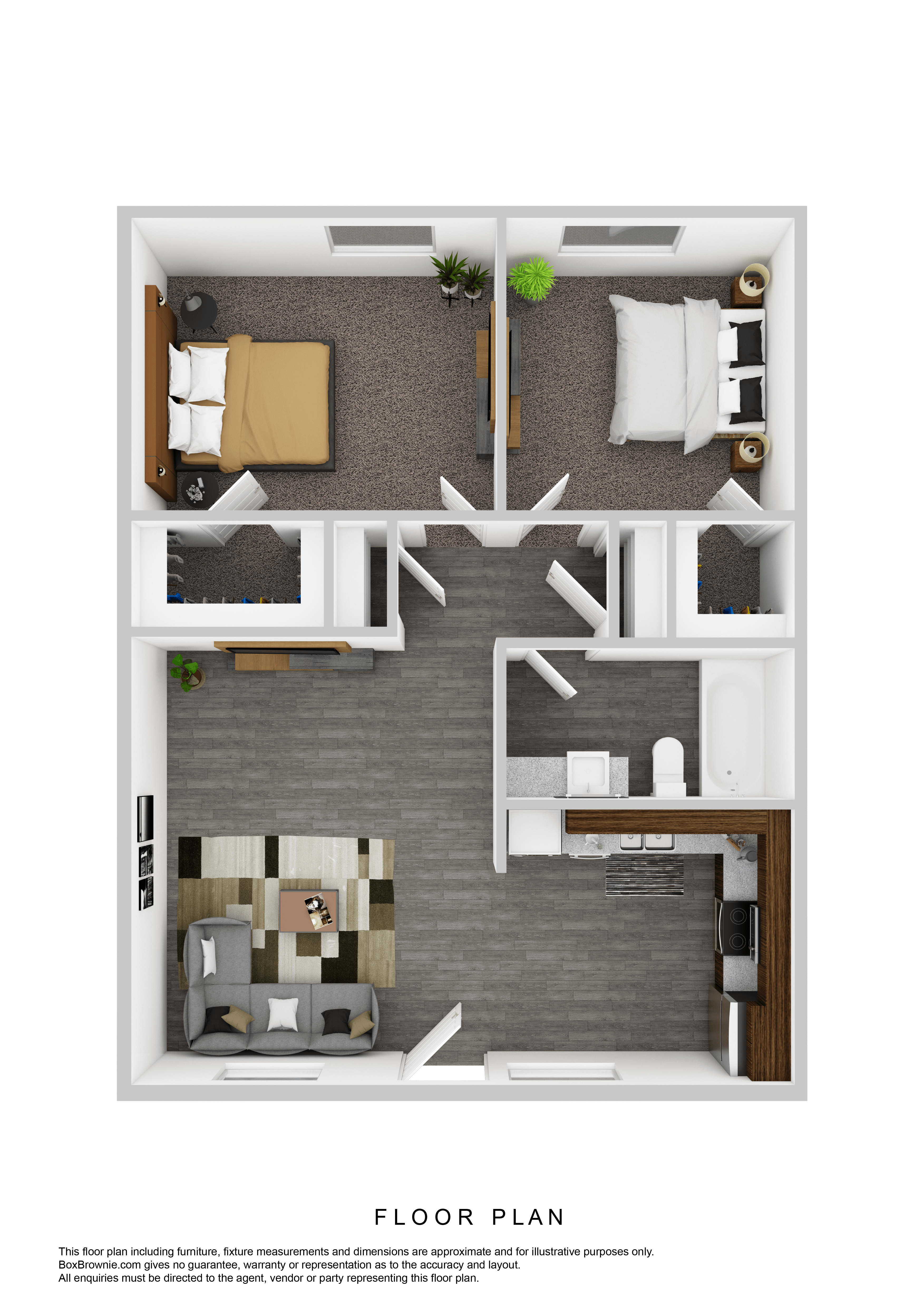 Two Bedroom, One Bath 230 230 floor plan