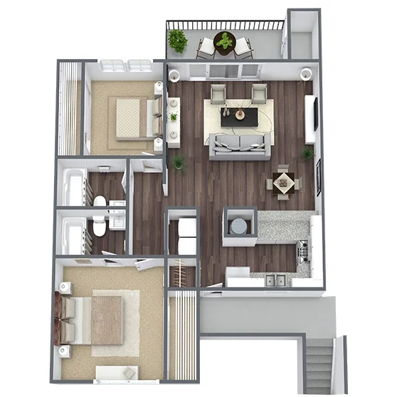 B2: 2 Bed 2 Bath 302 302 floor plan