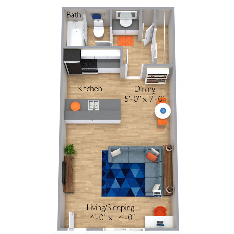 Studio 2028 2028 floor plan