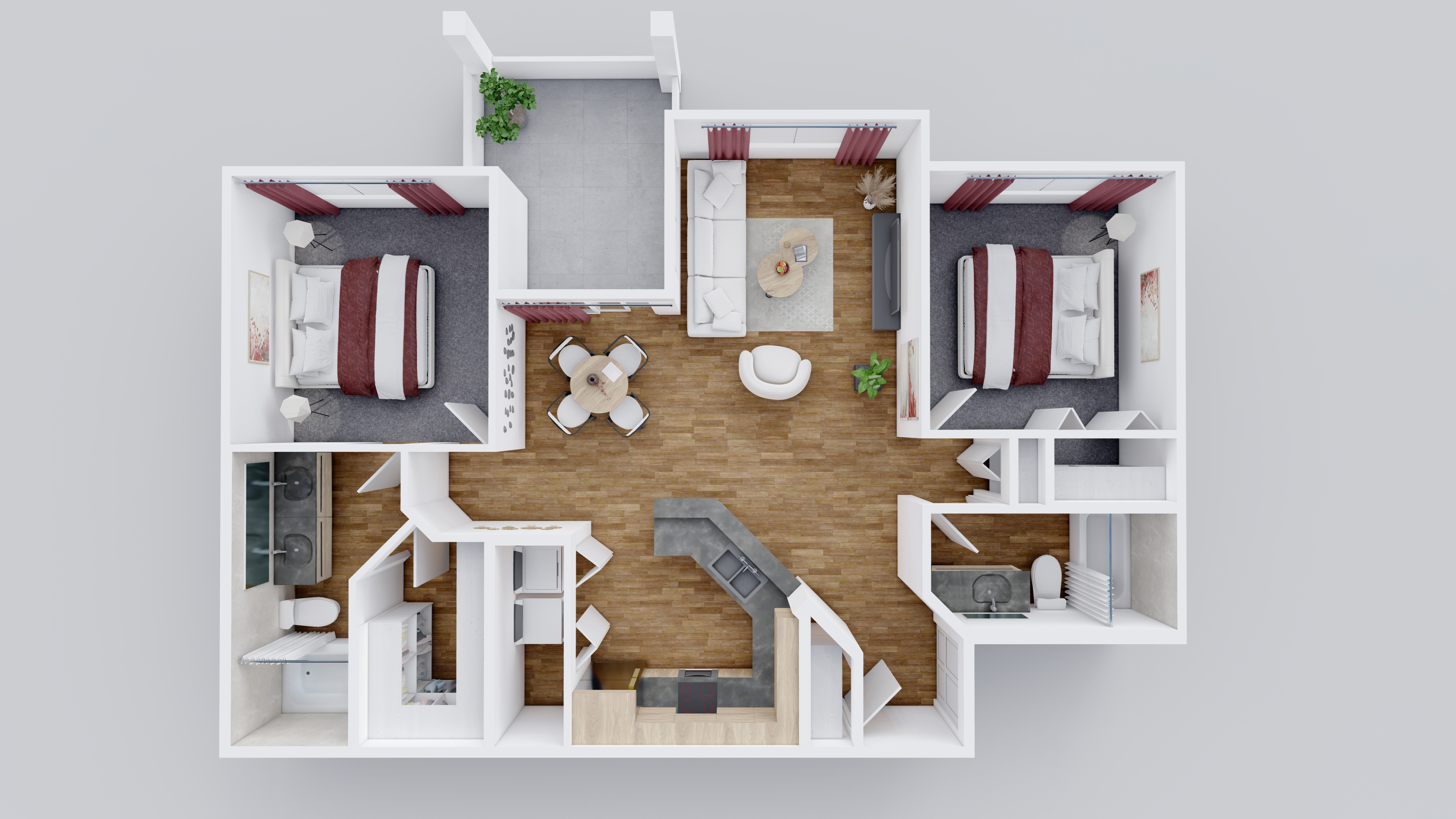 B2 2 Bed 2 Bath 3091 3091 floor plan