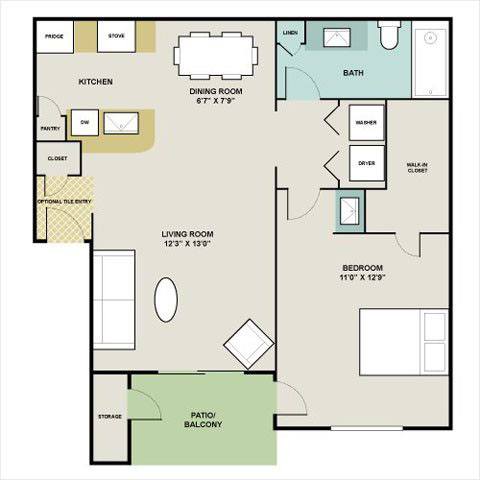 1B 2086 2086 floor plan