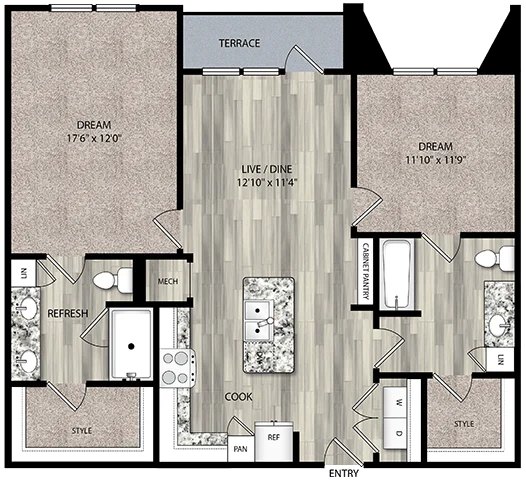 B1 1008 1008 floor plan