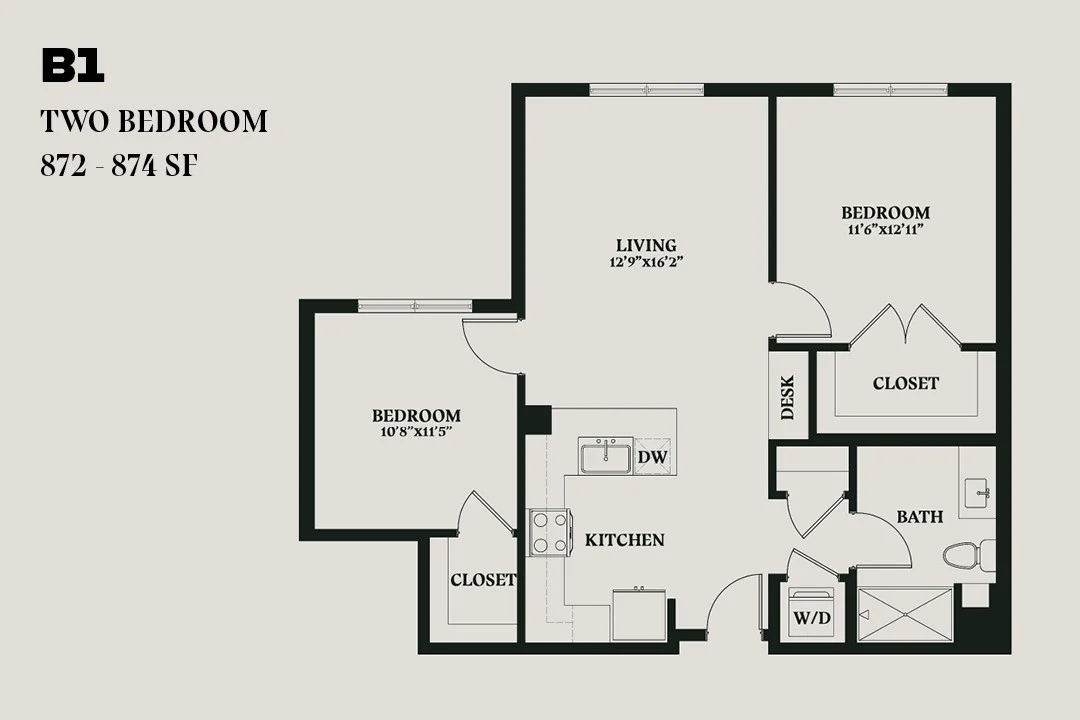 Alba Two Bedroom B1 434 434 floor plan