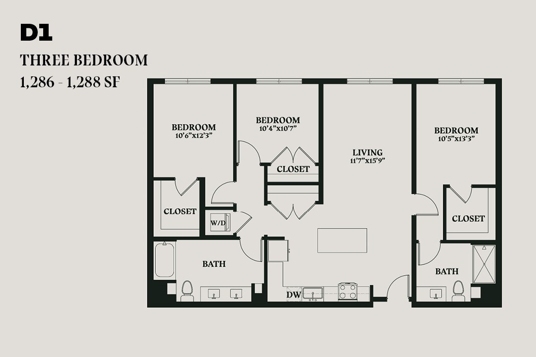 Alba Three Bedroom D1 300 300 floor plan