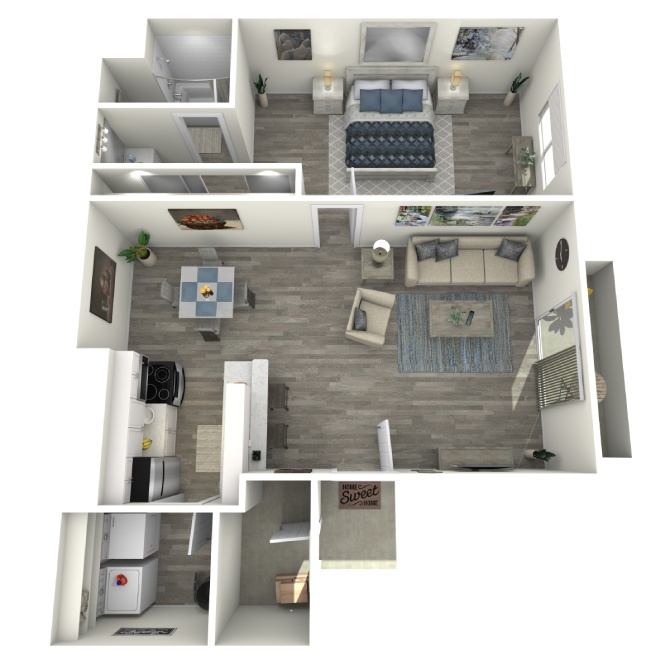 1 Bedroom 1 Bath 3116 3116 floor plan