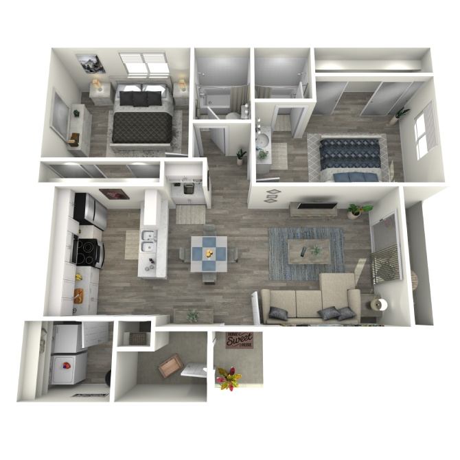 2 Bedroom 2 Bath 2155 2155 floor plan