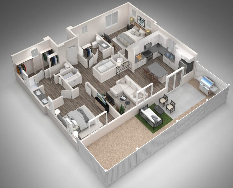 Two Bedroom, Two Bath 1008 1008 floor plan