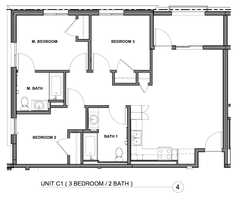 3 Bedroom 205 205 floor plan