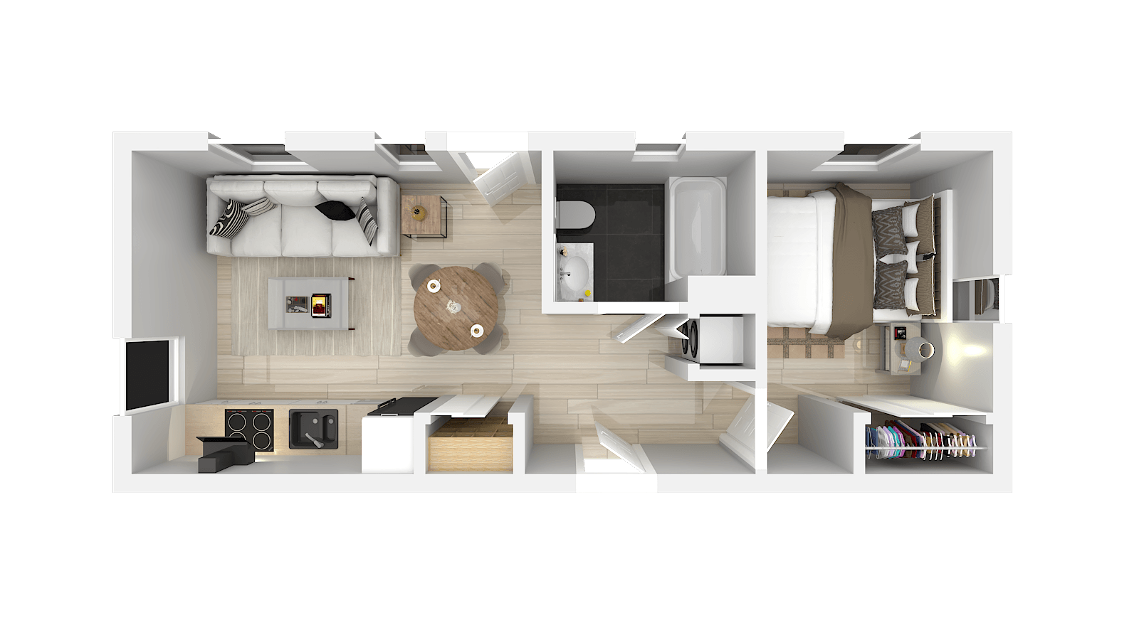 One Bedroom One Bath C 3-101 3-101 floor plan