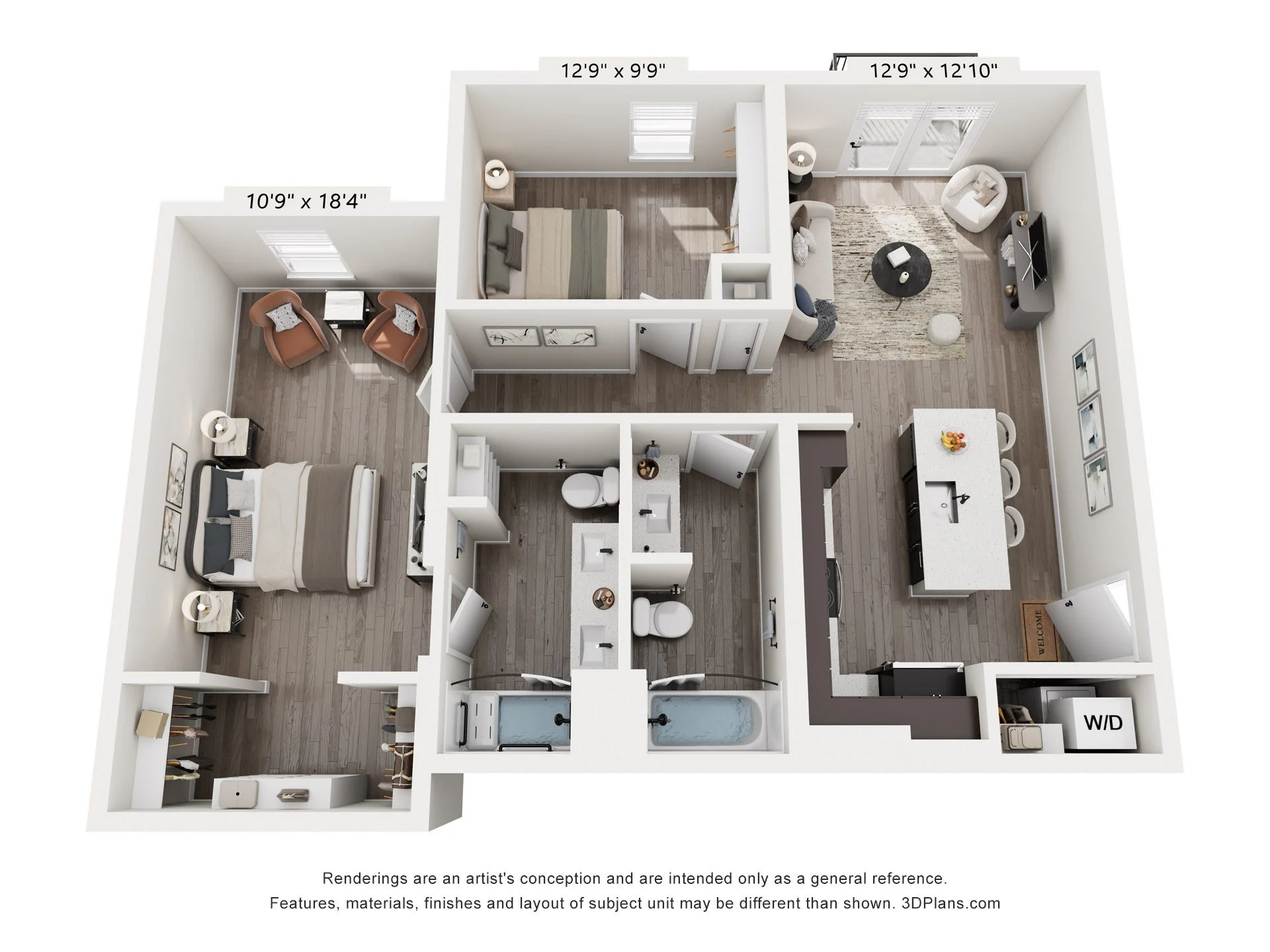 2 Bedroom 979 1311 1311 floor plan