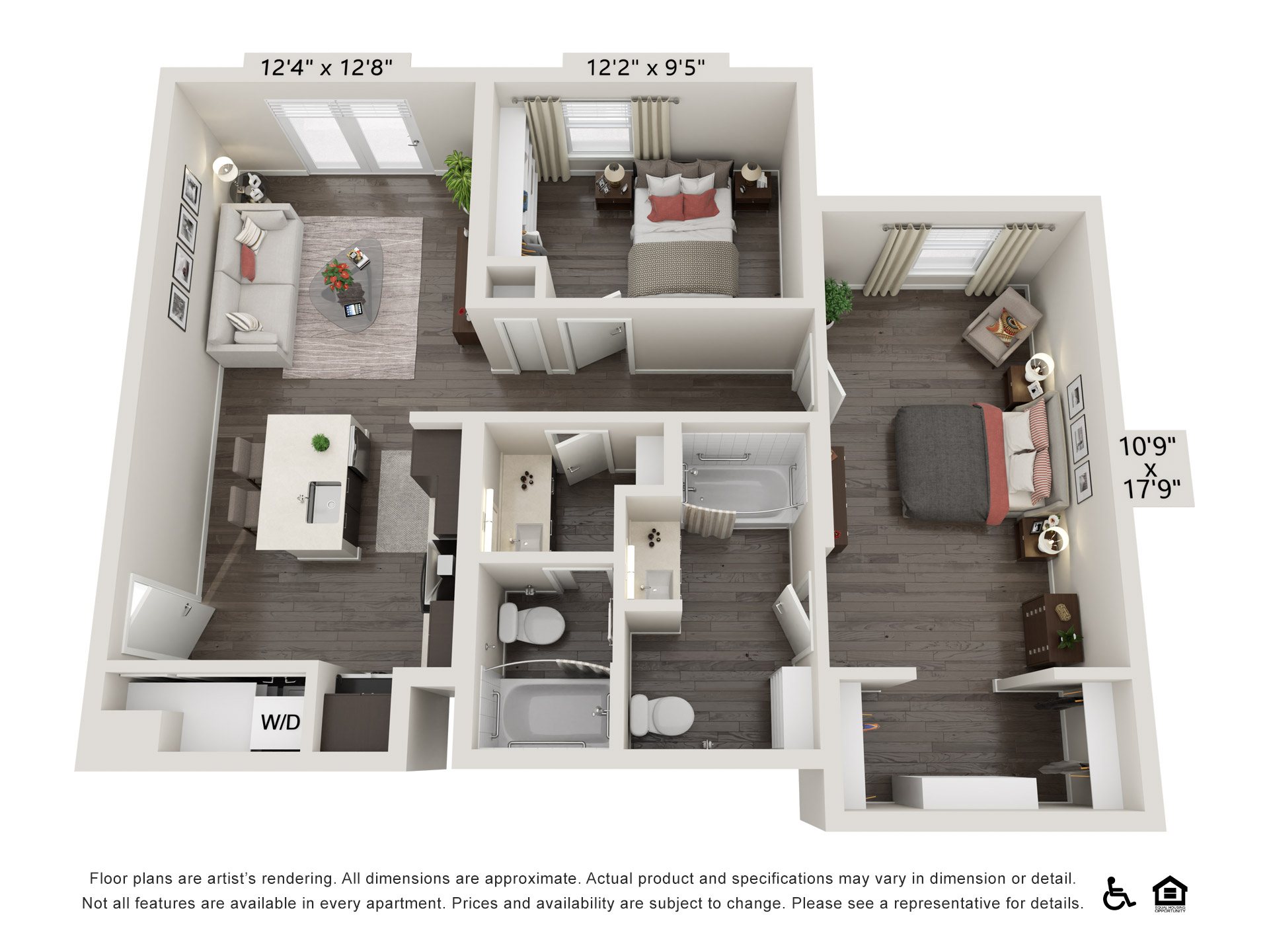 2 Bedroom 979 2304 2304 floor plan