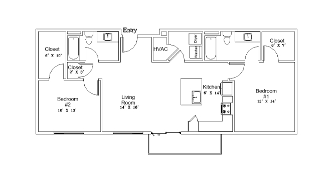Two-Bedroom Apartment (B3) 150 150 floor plan