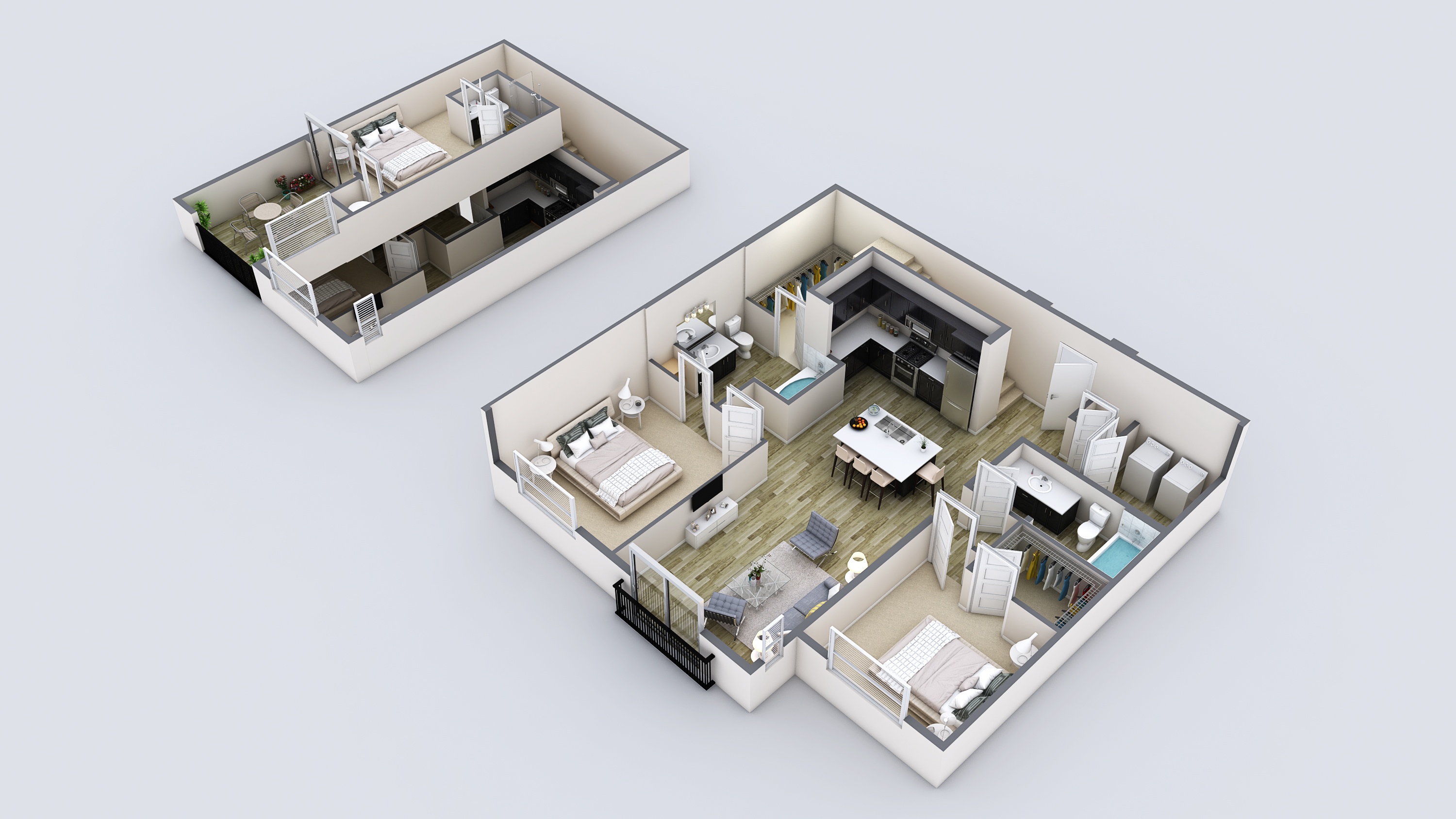 Two-Bedroom, Three-Bath Loft (C3L) 401 401 floor plan