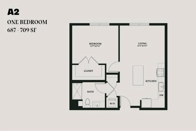 Alba One Bedroom A2 493 493 floor plan